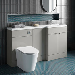 [BFDY3216] Alrewas Contemporary 2 Door Right-Hand Floor Standing Combination Unit with Basin, Pebble Grey, 1500mm - Lifestyle 1