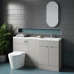 [BFDY3216] Alrewas Contemporary 2 Door Right-Hand Floor Standing Combination Unit with Basin, Pebble Grey, 1500mm - Lifestyle 3