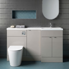 [BFDY3216] Alrewas Contemporary 2 Door Right-Hand Floor Standing Combination Unit with Basin, Pebble Grey, 1500mm - Silo