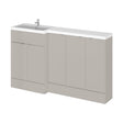 [BFDY3217] Alrewas Contemporary 2 Door Left-Hand Floor Standing Combination Unit with Basin, Pebble Grey, 1500mm - Cutout