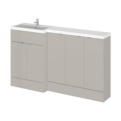 [BFDY3217] Alrewas Contemporary 2 Door Left-Hand Floor Standing Combination Unit with Basin, Pebble Grey, 1500mm - Cutout
