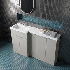 [BFDY3217] Alrewas Contemporary 2 Door Left-Hand Floor Standing Combination Unit with Basin, Pebble Grey, 1500mm - Lifestyle 2