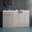 [BFDY3217] Alrewas Contemporary 2 Door Left-Hand Floor Standing Combination Unit with Basin, Pebble Grey, 1500mm - Silo