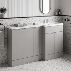 [BFDY3218] Alrewas Contemporary 2 Door Right-Hand Floor Standing Combination Unit with Basin, Pebble Grey, 1500mm - Lifestyle 1