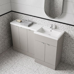 [BFDY3218] Alrewas Contemporary 2 Door Right-Hand Floor Standing Combination Unit with Basin, Pebble Grey, 1500mm - Lifestyle 2