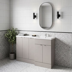 [BFDY3218] Alrewas Contemporary 2 Door Right-Hand Floor Standing Combination Unit with Basin, Pebble Grey, 1500mm - Lifestyle 3