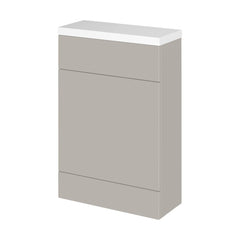 [BFDY3219] Alrewas Contemporary Floor Standing Compact WC Unit with Worktop, Pebble Grey, 600mm - Cutout