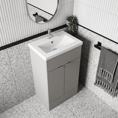 [BFDY3224A] Alrewas Contemporary 2 Door Floor Standing Vanity Unit with Basin, 500mm, Choice of Colour