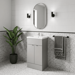 [BFDY3224A] Alrewas Contemporary 2 Door Floor Standing Vanity Unit with Basin, 500mm, Choice of Colour