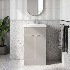 [BFDY3224A] Alrewas Contemporary 2 Door Floor Standing Vanity Unit with Basin, 500mm, Choice of Colour - Silo