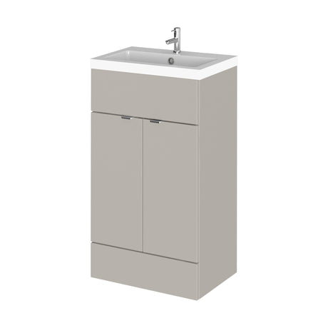 [BFDY3224] Alrewas Contemporary 2 Door Floor Standing Vanity Unit with Basin, Pebble Grey, 500mm - Cutout