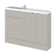 [BFDY3225] Alrewas Contemporary 2 Door Floor Standing Compact Combination Unit with Basin, Pebble Grey, 1200mm - Cutout