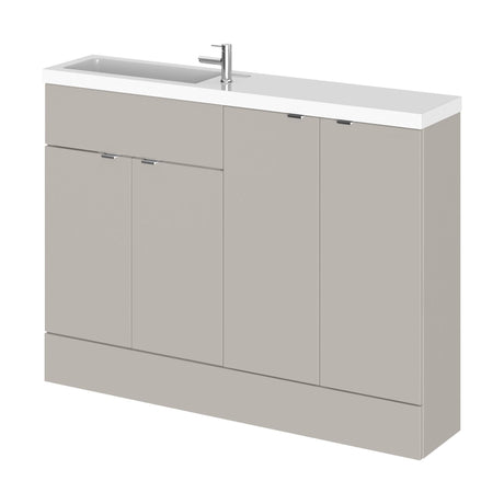 [BFDY3225] Alrewas Contemporary 2 Door Floor Standing Compact Combination Unit with Basin, Pebble Grey, 1200mm - Cutout