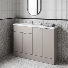 [BFDY3225] Alrewas Contemporary 2 Door Floor Standing Compact Combination Unit with Basin, Pebble Grey, 1200mm - Lifestyle 1