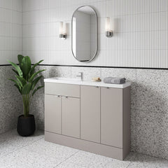 [BFDY3225] Alrewas Contemporary 2 Door Floor Standing Compact Combination Unit with Basin, Pebble Grey, 1200mm - Lifestyle 3