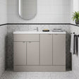 [BFDY3225] Alrewas Contemporary 2 Door Floor Standing Compact Combination Unit with Basin, Pebble Grey, 1200mm - Silo