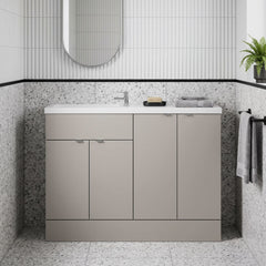 [BFDY3225] Alrewas Contemporary 2 Door Floor Standing Compact Combination Unit with Basin, Pebble Grey, 1200mm - Silo