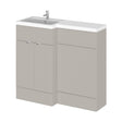 [BFDY3226] Alrewas Contemporary 2 Door Left-Hand Floor Standing Combination Unit with Basin, Pebble Grey, 1000mm - Cutout