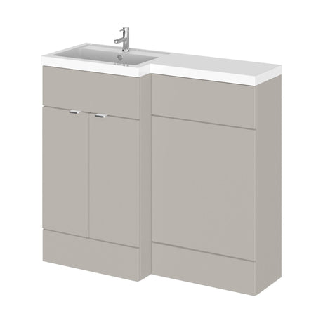[BFDY3226] Alrewas Contemporary 2 Door Left-Hand Floor Standing Combination Unit with Basin, Pebble Grey, 1000mm - Cutout