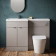 [BFDY3226] Alrewas Contemporary 2 Door Left-Hand Floor Standing Combination Unit with Basin, Pebble Grey, 1000mm - Silo