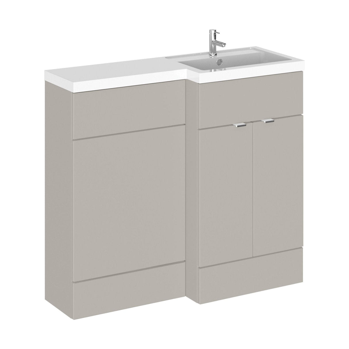 [BFDY3227] Alrewas Contemporary 2 Door Right-Hand Floor Standing Combination Unit with Basin, Pebble Grey, 1000mm - Cutout