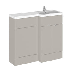 [BFDY3227] Alrewas Contemporary 2 Door Right-Hand Floor Standing Combination Unit with Basin, Pebble Grey, 1000mm - Cutout