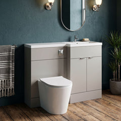[BFDY3227] Alrewas Contemporary 2 Door Right-Hand Floor Standing Combination Unit with Basin, Pebble Grey, 1000mm - Lifestyle 3