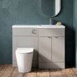 [BFDY3227] Alrewas Contemporary 2 Door Right-Hand Floor Standing Combination Unit with Basin, Pebble Grey, 1000mm - Silo