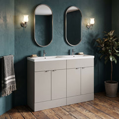 [BFDY3234] Alrewas Contemporary 4 Door Floor Standing Vanity Unit with Basin, Pebble Grey, 1200mm - Lifestyle 3