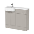 [BFDY3244] Alrewas Contemporary 2 Door Left-Hand Floor Standing Combination Unit with Basin, Pebble Grey, 1000mm - Cutout