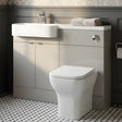 [BFDY3246] Alrewas Contemporary 2 Door Left-Hand Floor Standing Combination Unit with Basin, Pebble Grey, 1100mm - Silo