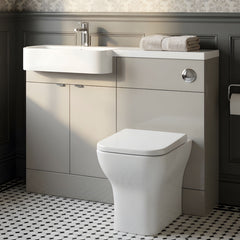 [BFDY3246] Alrewas Contemporary 2 Door Left-Hand Floor Standing Combination Unit with Basin, Pebble Grey, 1100mm - Silo
