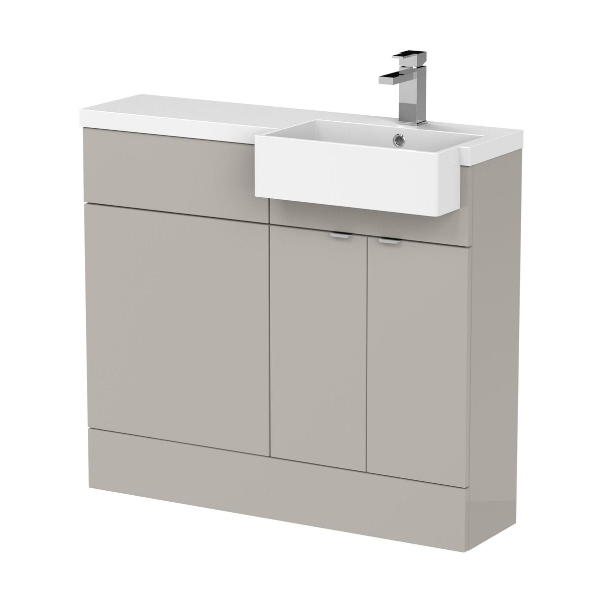[BFDY3249] Alrewas Contemporary Floor Standing Vanity WC Combination Unit with Semi-Recessed Basin, Right Hand, 1000mm, Choice of Colour - Cutout