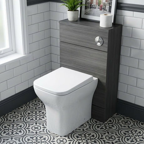 [BFDY504A] Alrewas Contemporary Floor Standing WC Unit with Coordinating Worktop, 500mm, Choice of Colour - Silo