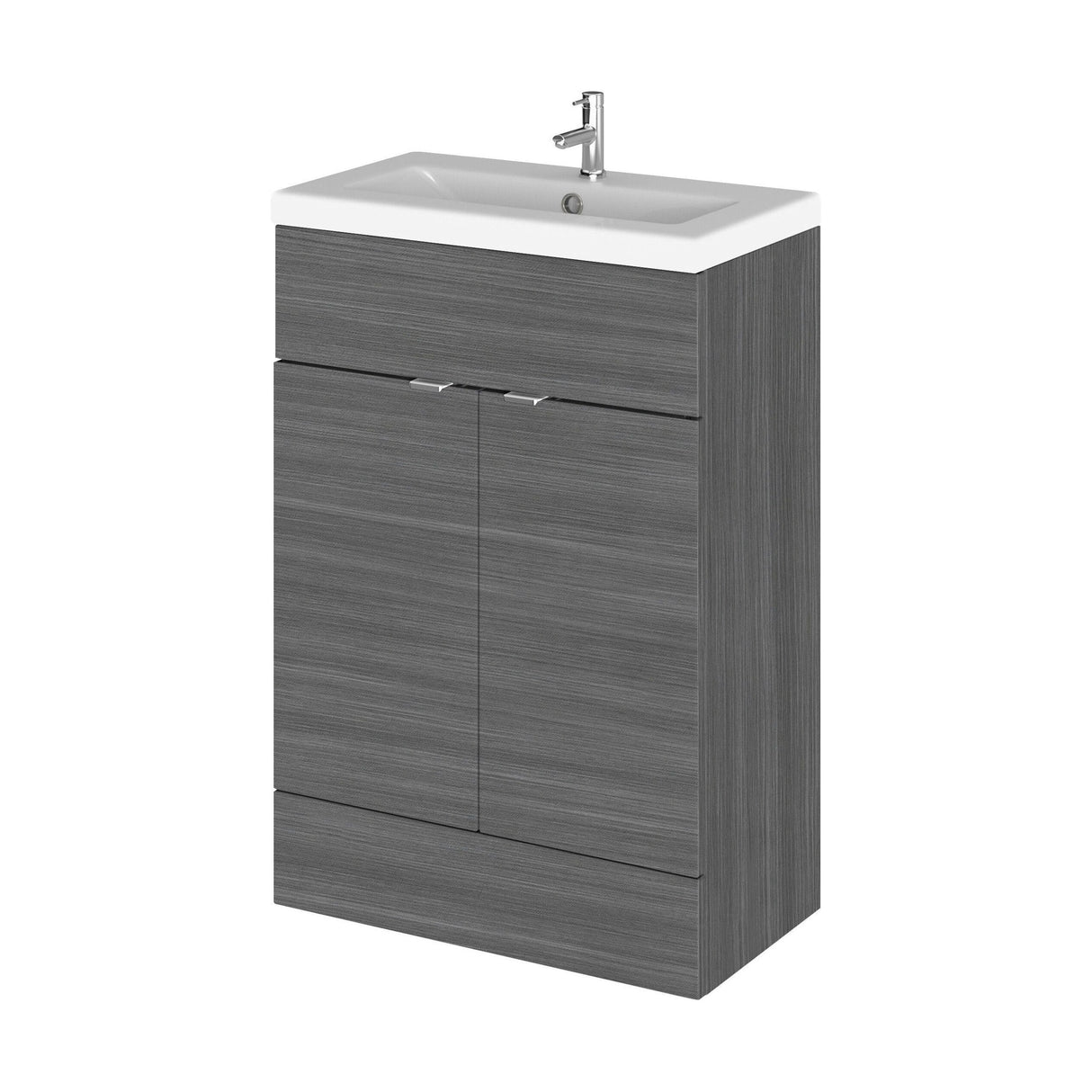 [BFDY507A] Alrewas Contemporary 2 Door Floor Standing Vanity Unit with Basin, 600mm, Choice of Colour - Cutout
