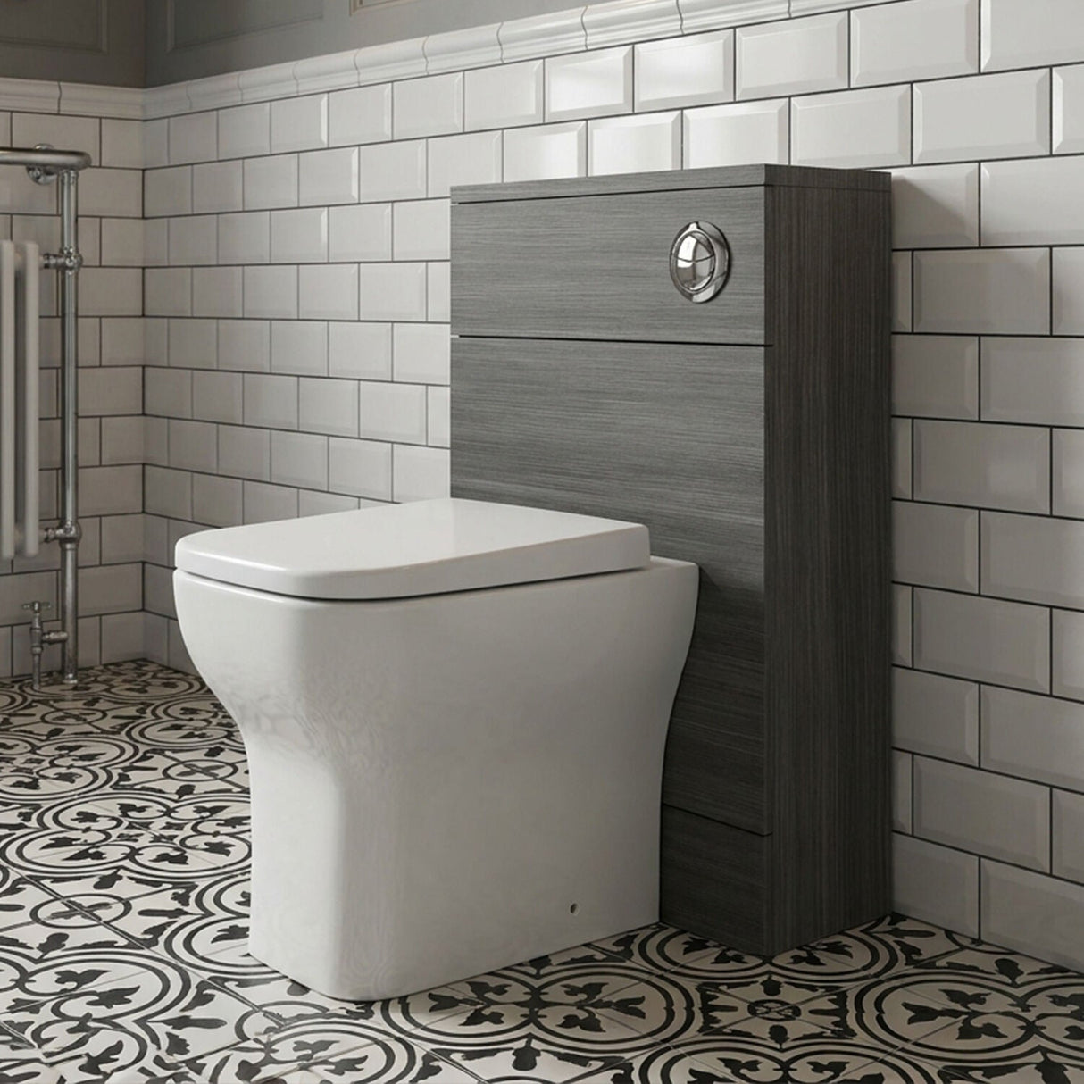 [BFDY519A] Alrewas Contemporary Floor Standing Compact WC Unit with Worktop, 600mm, Choice of Colour - Silo