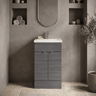 [BFDY524A] Alrewas Contemporary 2 Door Floor Standing Vanity Unit with Basin, 500mm, Choice of Colour - Silo