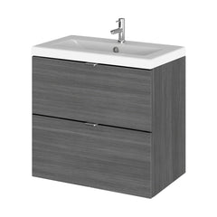 [BFDY530A] Alrewas Contemporary 2 Drawer Wall Hung Vanity Unit with Basin, 600mm, Choice of Colour - Cutout