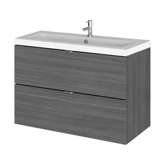 [BFDY531A] Alrewas Contemporary 2 Drawer Wall Hung Vanity Unit with Basin, 800mm, Choice of Colour - Cutout