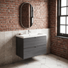 [BFDY531A] Alrewas Contemporary 2 Drawer Wall Hung Vanity Unit with Basin, 800mm, Choice of Colour - Silo