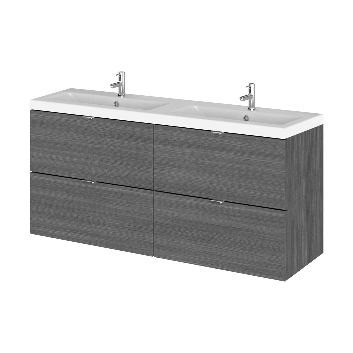 [BFDY532A] Alrewas Contemporary 4 Drawer Wall Hung Vanity Unit with Basin, 1200mm, Choice of Colour - Cutout