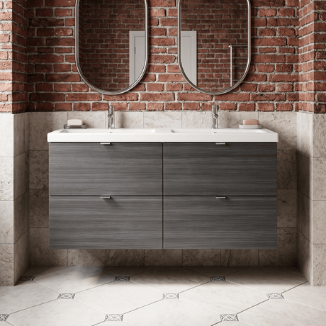 [BFDY532A] Alrewas Contemporary 4 Drawer Wall Hung Vanity Unit with Basin, 1200mm, Choice of Colour - Silo
