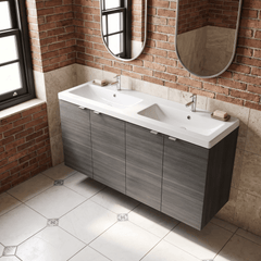 [BFDY533A] Alrewas Contemporary 2 Door Wall Hung Vanity Unit with Basin, Anthracite Woodgrain, 1200mm - Lifestyle 2