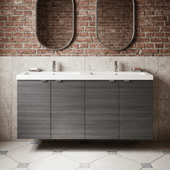 [BFDY533A] Alrewas Contemporary 2 Door Wall Hung Vanity Unit with Basin, Anthracite Woodgrain, 1200mm - Silo
