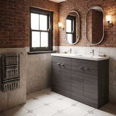 [BFDY534A] Alrewas Contemporary 2 Door Floor Standing Vanity Unit with Basin, 1200mm, Choice of Colour