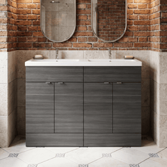 [BFDY534A] Alrewas Contemporary 2 Door Floor Standing Vanity Unit with Basin, 1200mm, Choice of Colour - Silo