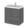[BFDY540A] Alrewas Contemporary 2 Door Wall Hung Vanity Unit with Basin, Anthracite Woodgrain, 500mm - Cutout