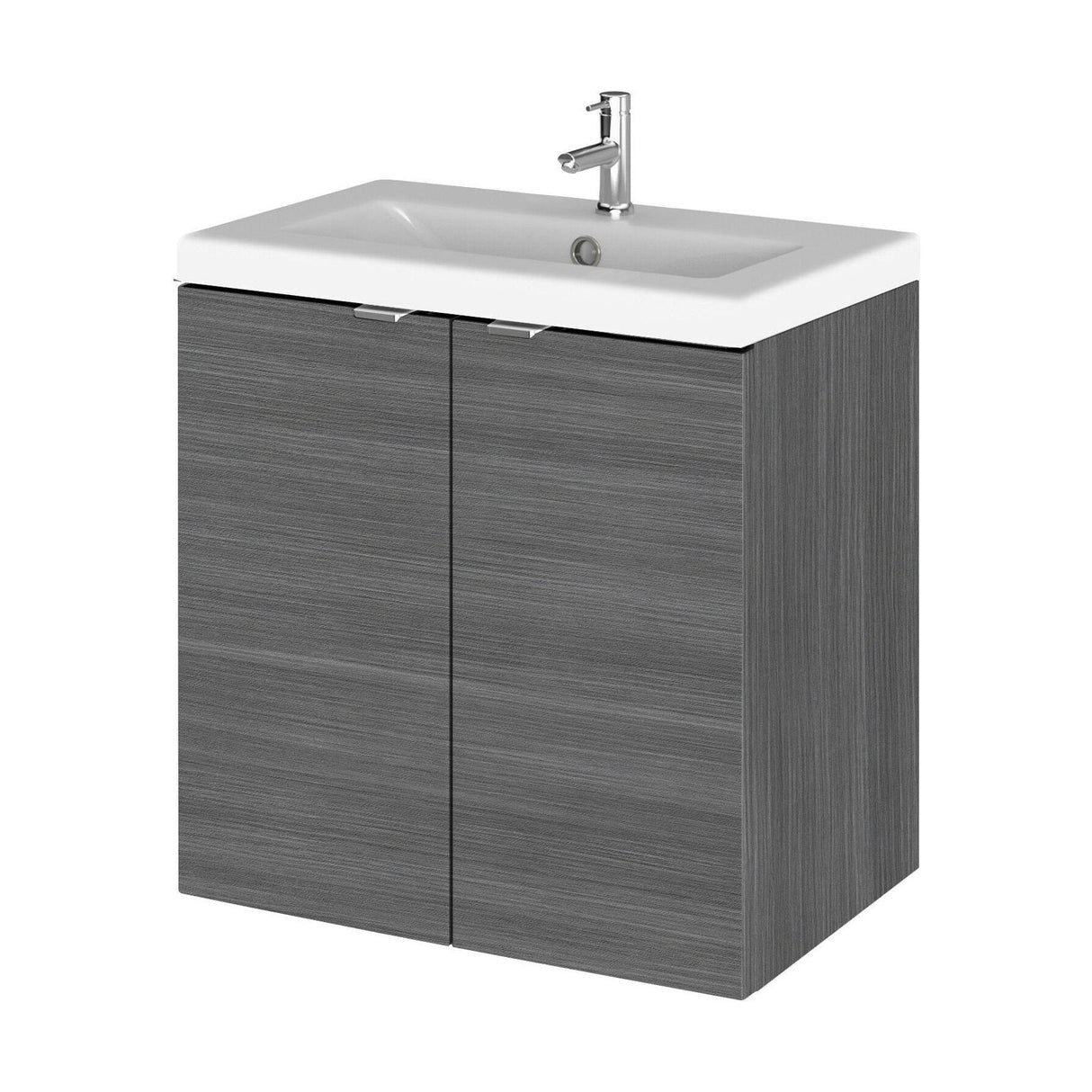 [BFDY540A] Alrewas Contemporary 2 Door Wall Hung Vanity Unit with Ceramic Basin, 500mm, Choice of Colour - Cutout