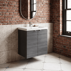 [BFDY540] Alrewas Contemporary 2 Door Wall Hung Vanity Unit with Polymarble Basin, 500mm, Choice of Colour