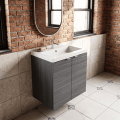 [BFDY540] Alrewas Contemporary 2 Door Wall Hung Vanity Unit with Polymarble Basin, 500mm, Choice of Colour